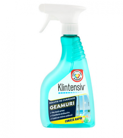 Amenajari Interioare - Solutie curatare geamuri, 500 ml, Klintensiv