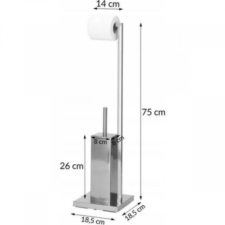 SUPORT PENTRU HARTIE IGIENICA CU PERIE WC, METAL, CROMAT, 75 CM, SPRINGOS [10]