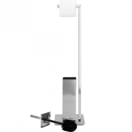 Baie - SUPORT PENTRU HARTIE IGIENICA CU PERIE WC, METAL, CROMAT, 75 CM, SPRINGOS