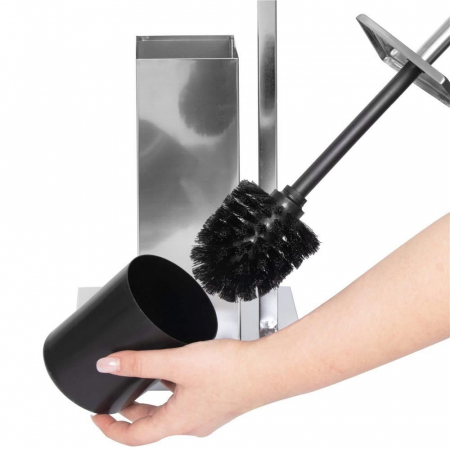 SUPORT PENTRU HARTIE IGIENICA CU PERIE WC, METAL, CROMAT, 75 CM, SPRINGOS [4]
