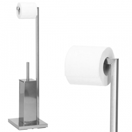 SUPORT PENTRU HARTIE IGIENICA CU PERIE WC, METAL, CROMAT, 75 CM, SPRINGOS [2]