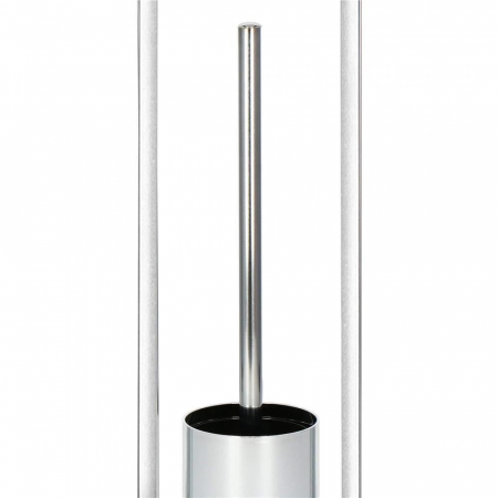 SUPORT PENTRU HARTIE IGIENICA CU PERIE WC, METAL SI BAMBUS, CROM, 75.5 CM, SPRINGOS [3]