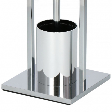 SUPORT PENTRU HARTIE IGIENICA CU PERIE WC, METAL SI BAMBUS, CROM, 75.5 CM, SPRINGOS [6]