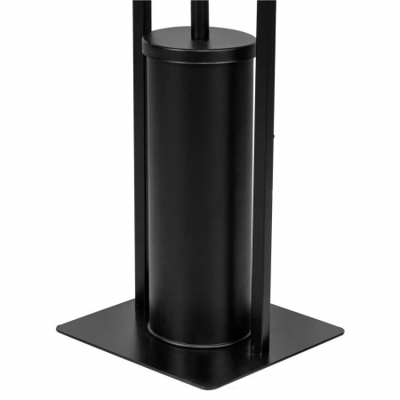 SUPORT PENTRU HARTIE IGIENICA CU PERIE WC, METAL SI BAMBUS, NEGRU, 74 CM, SPRINGOS [7]