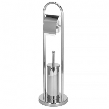 SUPORT PENTRU HARTIE IGIENICA CU PERIE WC, METALIC, CROMAT, 80 CM [10]
