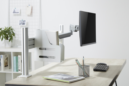 SUPORT PENTRU MONITOR, MONTABIL PE PANOUL SLATWALL, SILVER [4]