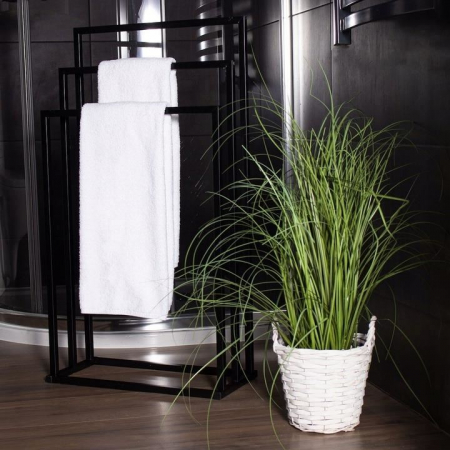 SUPORT PENTRU PROSOAPE DE BAIE, METALIC, 3 BRATE, NEGRU, 45X21.5X84 CM, SPRINGOS [2]