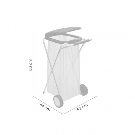 SUPORT SAC GUNOI CU MANER METALIC SI ROTI, 44X52X83 CM, NEGRU, STREND PRO [1]