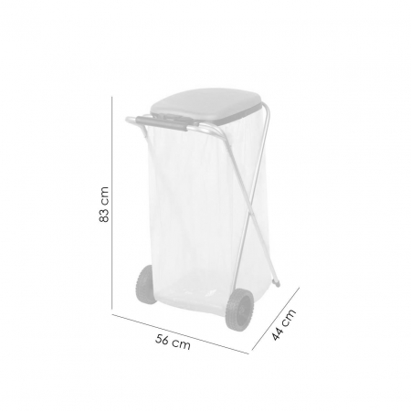 SUPORT SAC GUNOI CU MANER METALIC SI ROTI, 44X52X83 CM, PORTOCALIU, STREND PRO [1]