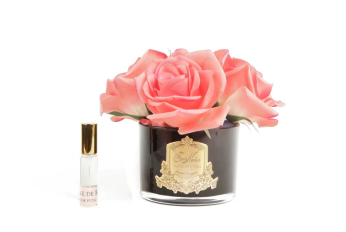 Aranjament floral Five Roses Peach sticla neagra [2]
