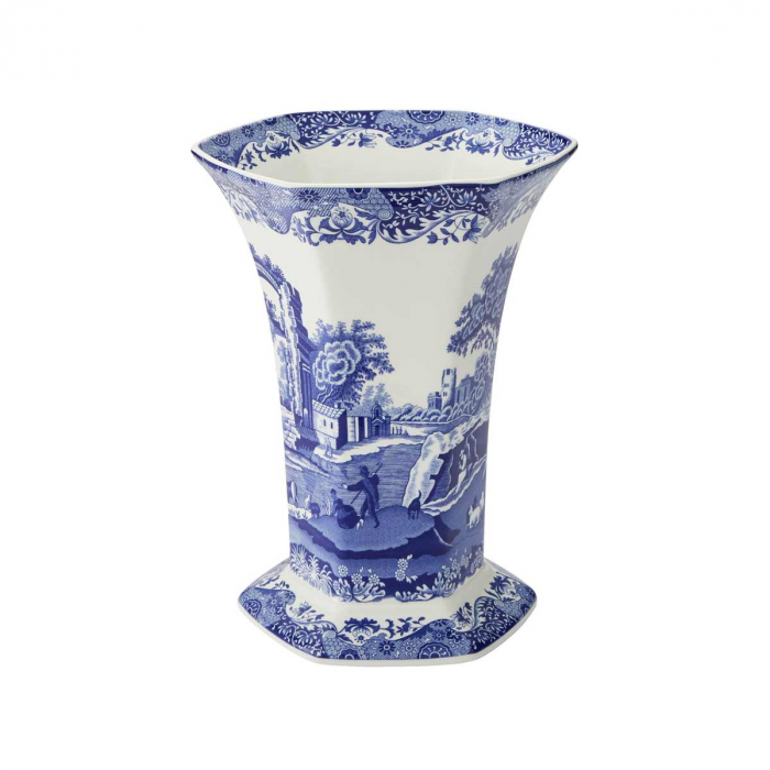 Blue Italian vaza portelan hexagonala [4]