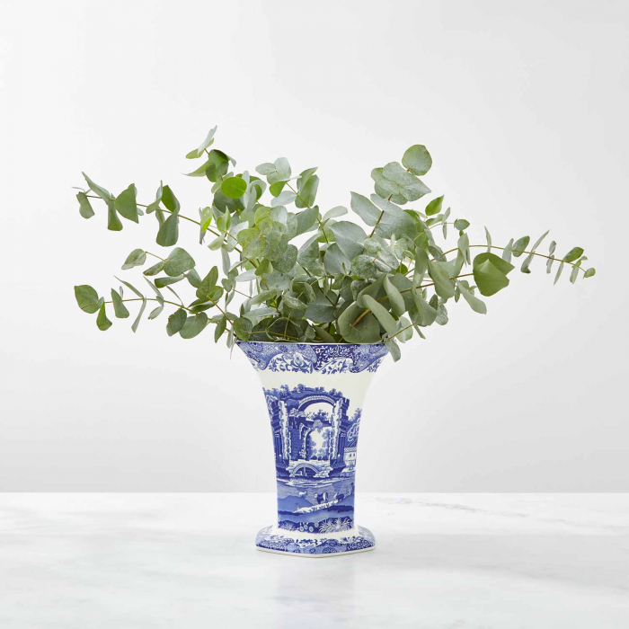 Blue Italian vaza portelan hexagonala [3]