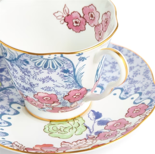 Butterfly Bloom set ceasca si farfurie ceai bleu&roz [6]