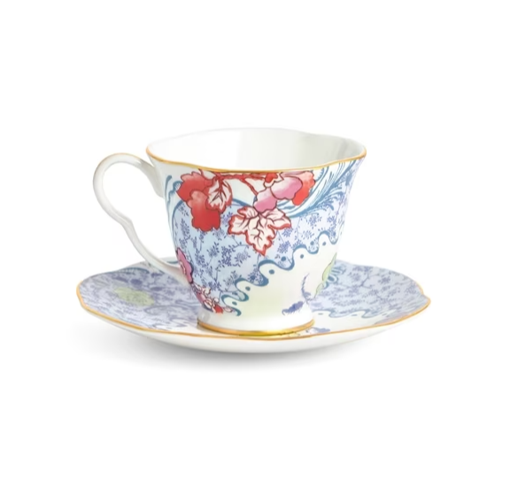 Butterfly Bloom set ceasca si farfurie ceai bleu&roz [5]