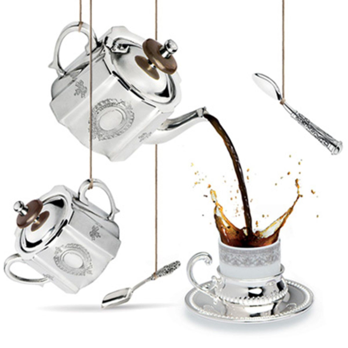 Set ceai sau cafea argintat 5 piese Forse [2]