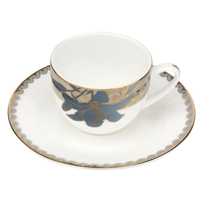 Ceasca ceai cu farfurie colectia Blue Lily [3]