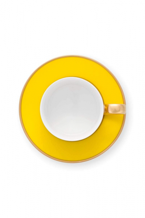 Chique Galben Ceasca si farfurie espresso [2]