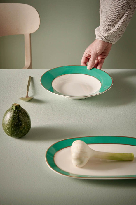 Chique verde platou oval mic [2]