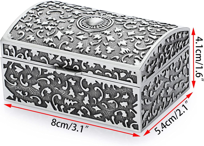 Cutie bijtuterii argintata model floral mica [3]