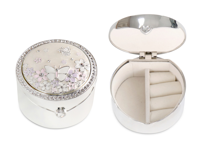 Cutie bijuterii flori roz si fluturi [4]