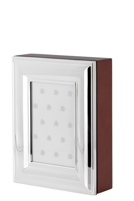 Cutie bijuterii lemn cu capac argintat rama foto10x15 H [2]