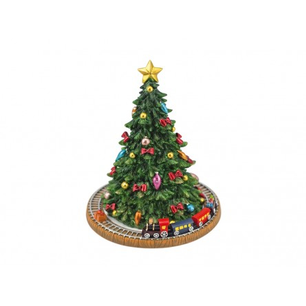 Decoratiune Craciun, bradut muzical cu trenulet, Ø15x H18,5 cm [1]