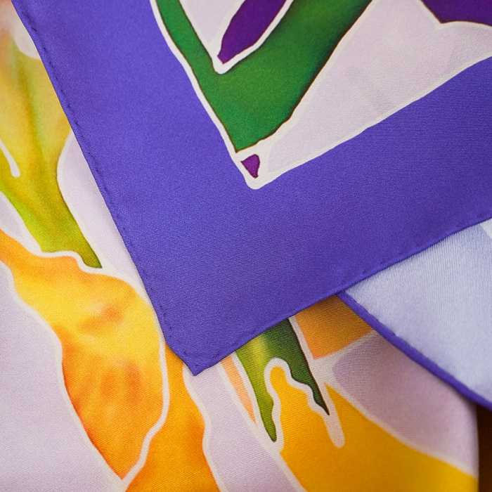 Esarfa matase imprimata "Sacred Purity" 180x80 [5]