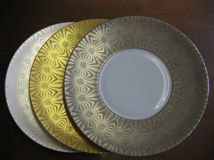 Esmeralda White cu bordura auriu Bol Salata [4]
