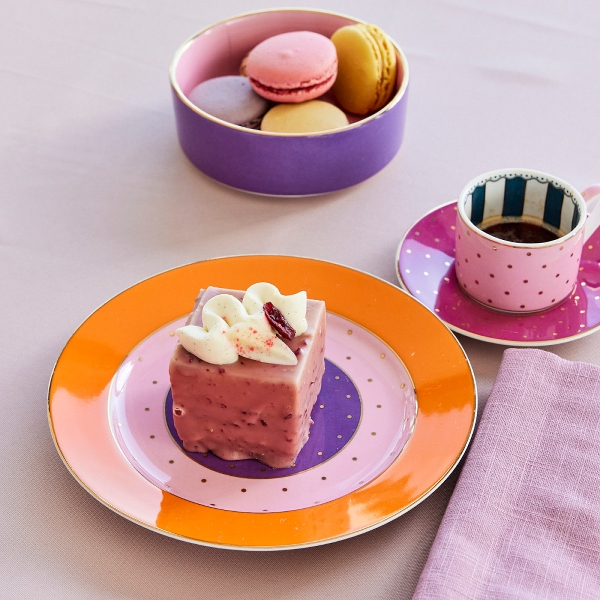 Fancy set 4 cesti espresso cu farfurii, culori diferite [2]