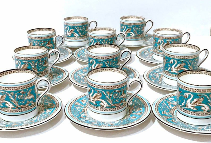 Florentine Turquoise set 2 cesti espresso (2 cesti si 2 farfurii ) [5]