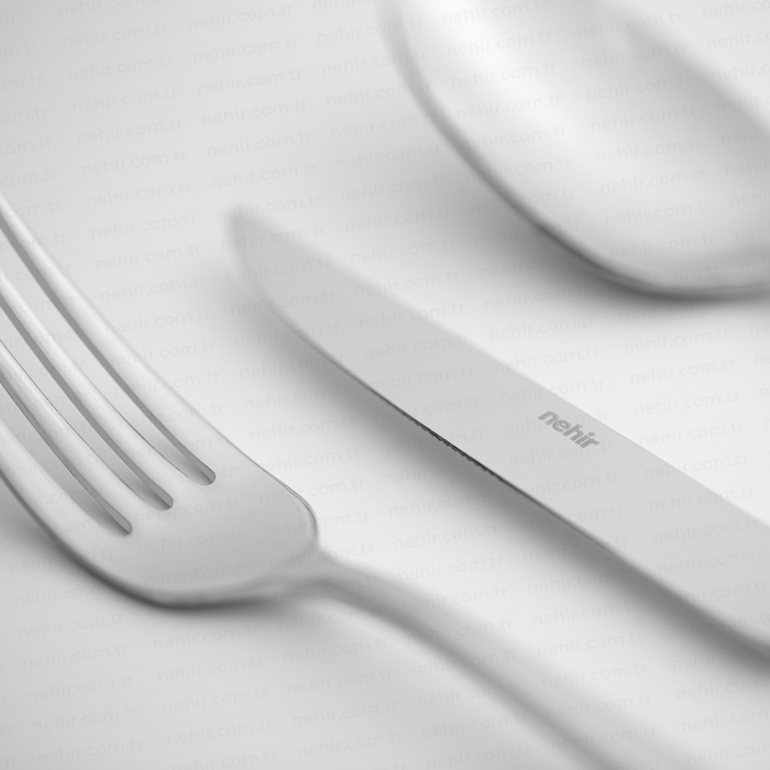 Katre set tacamuri pentru 12 persoane, 89 piese otel inoxidabil sablate [12]