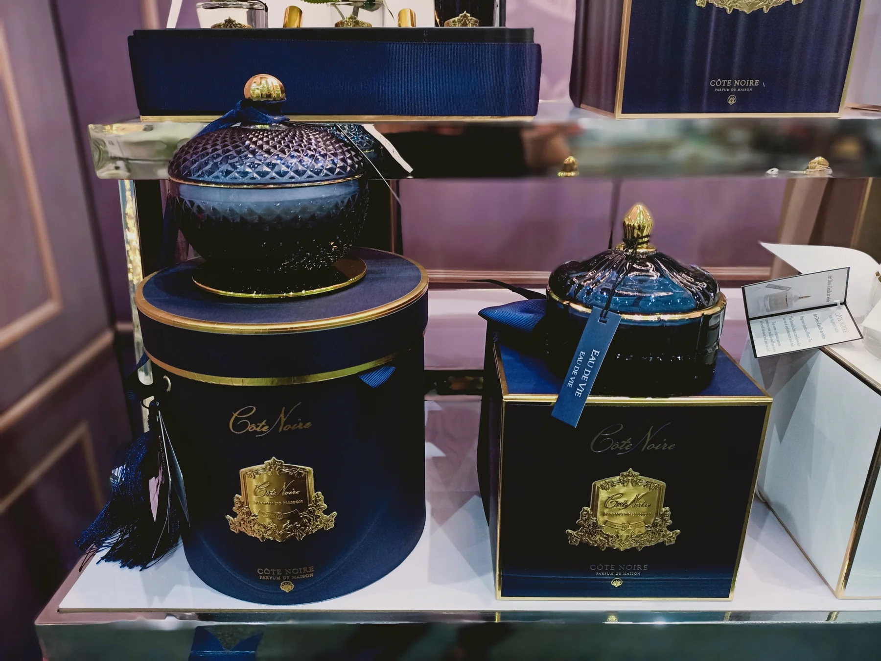 Lumanare  Art Deco albastra mica eau de vie [2]