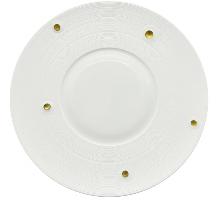 Lutece farfurie prezentare 32 cm/platou alb cu aur [3]