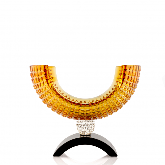 Luxe fructiera cristal ambra baza neagra [3]