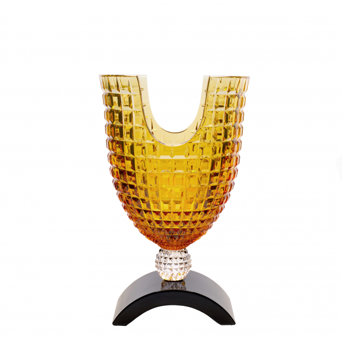 Luxe vaza cristal ambra baza neagra [2]
