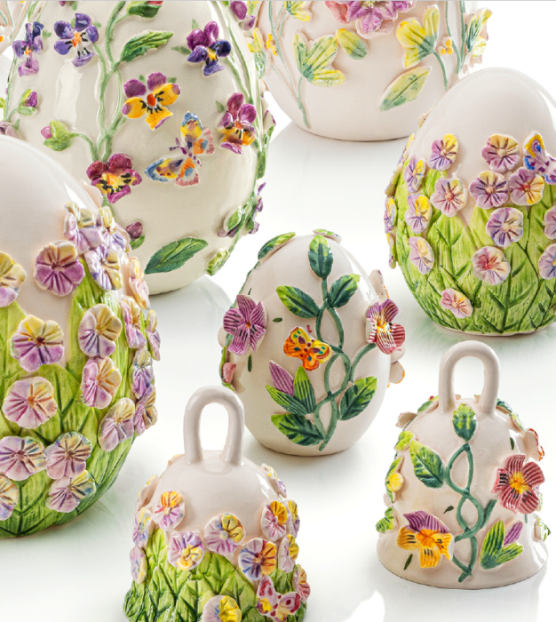 Ou portelan 15 cm flori violet [2]
