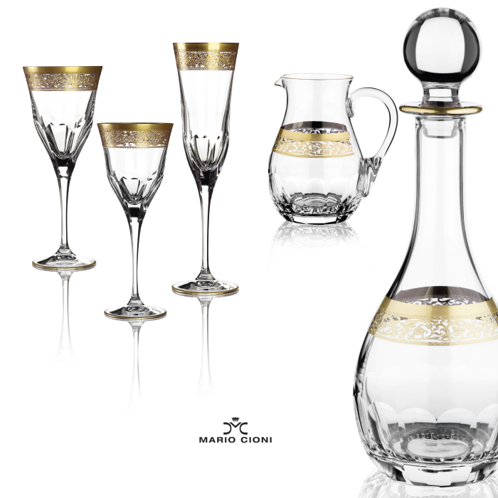 Pahar vin rosu/apa Giulia Gold [3]