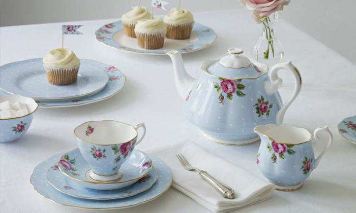 Polka Blue ceasca cu farfurie ceai Royal Albert [2]