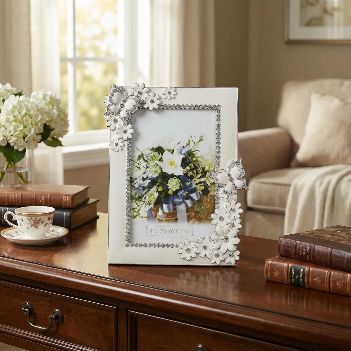 Rama Foto cu flori si fluturi pe colt [2]