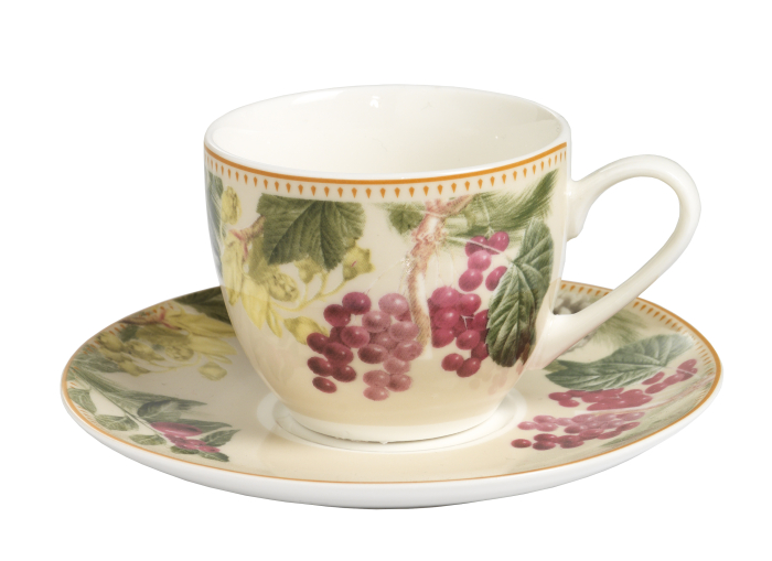 Set 2 cesti cu farfurii cafea portelan colectia Sottobosco Craciun [2]