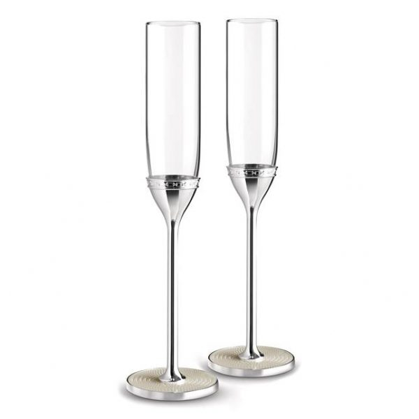 Set 2 pahare sampanie argintate Vera Wang Nouveau Pearl [2]