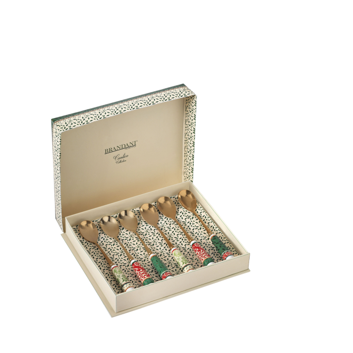 Set 6 lingurite Cantico aurii manere portelan [2]
