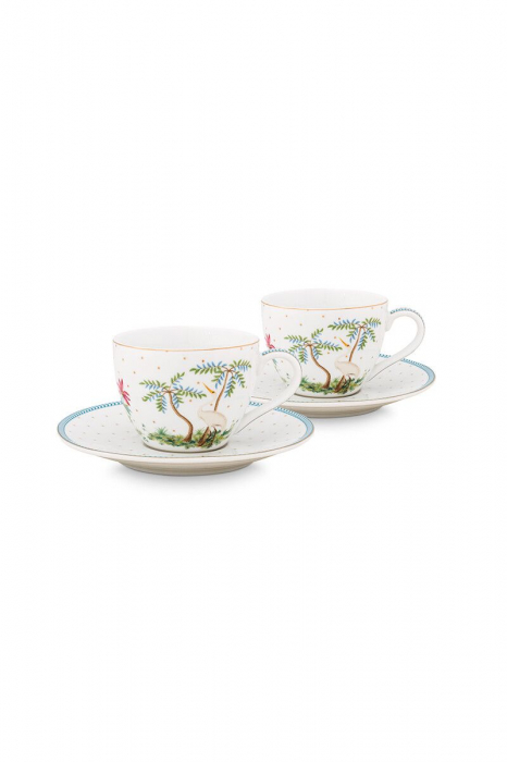 Set portelan 2 cesti espresso120ml si farfurii Jolie [6]