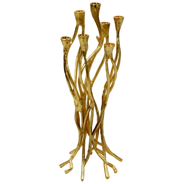 Sfesnic auriu 7 brate H63cm, placat cu argint [2]