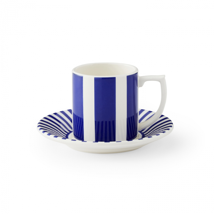 Steccato Blue cu dungi ceasca si farfurie espresso [4]