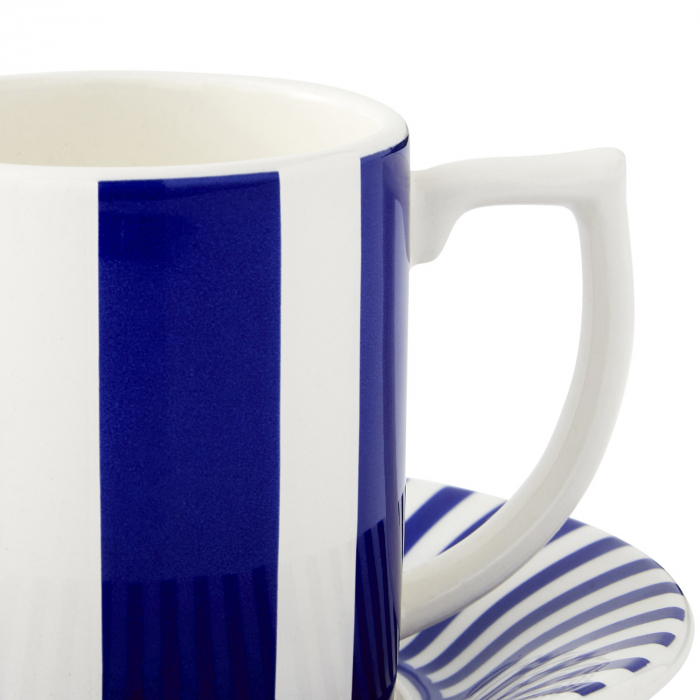 Steccato Blue cu dungi ceasca si farfurie espresso [3]