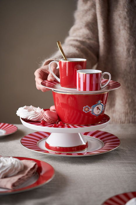 Suport tort cu picior LoveBirdsRed [3]