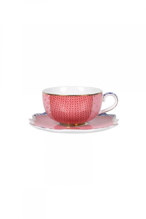 CORPORATE - Royal Flowers ceasca cu farfurie espresso roz 125 ml