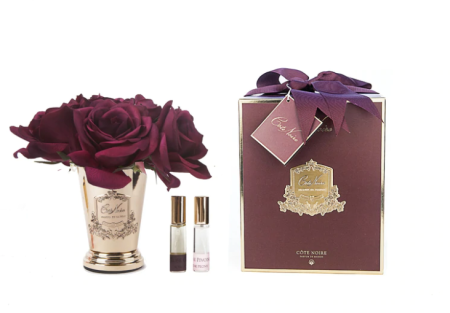 ARANJAMENTE FLORALE - Aranjament floral Seven Roses Carmine Red auriu