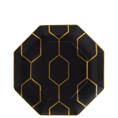 PLATOURI - Arris farfurie octagonala Charcoal 23 cm